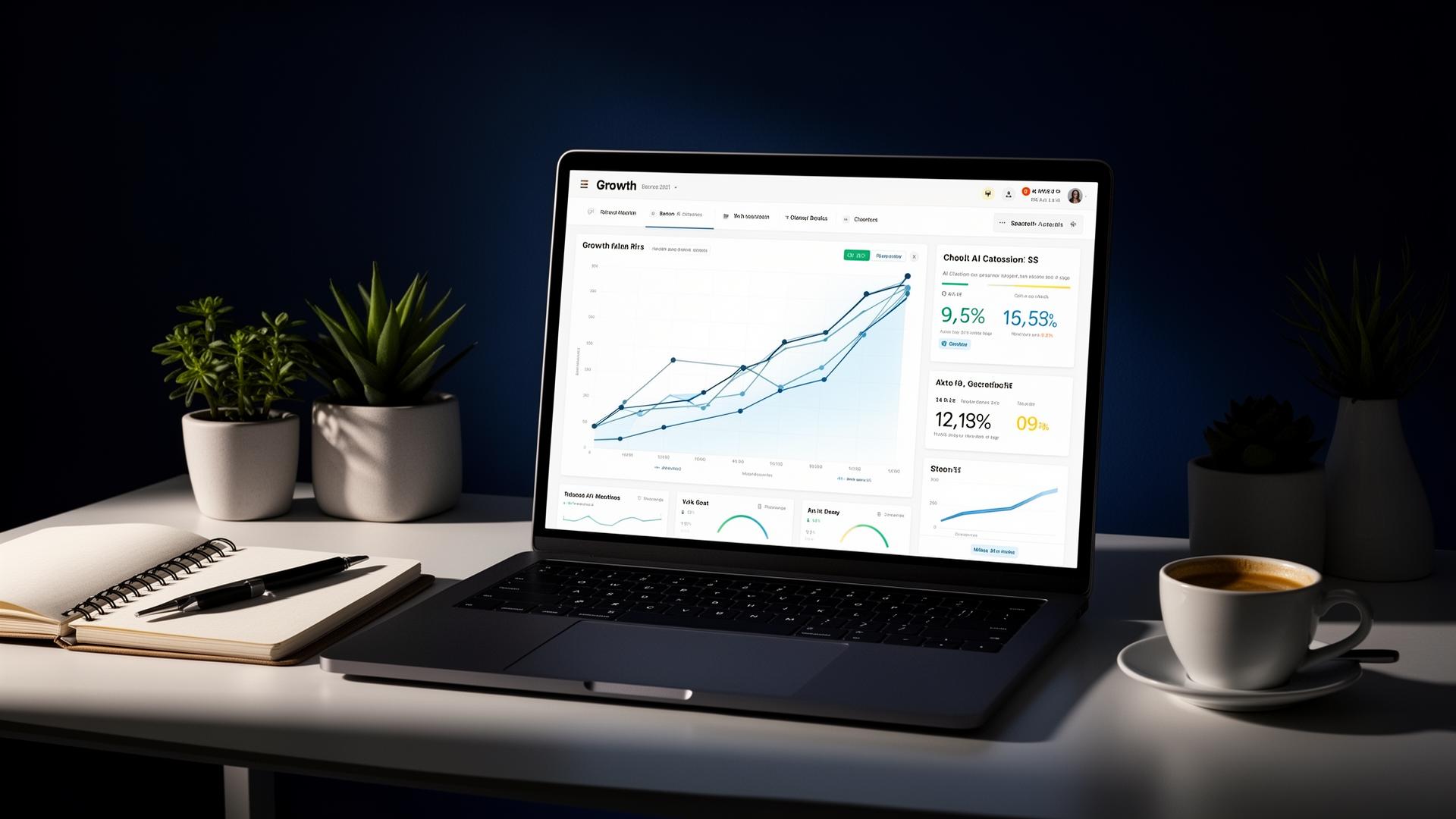 SEONinja Q3 client visibility dashboard showing AI citation lift, top-3 Google rankings and pipeline growth charts